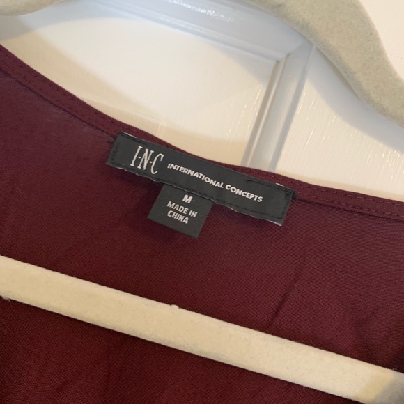NWT! INC Flowy Maroon Blouse - Picture 3 of 6